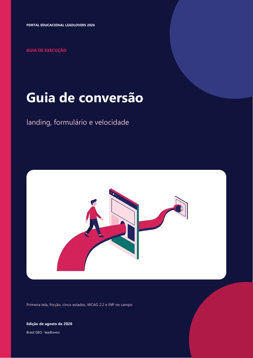 Capa do Guia de conversão: landing, formulário e velocidade