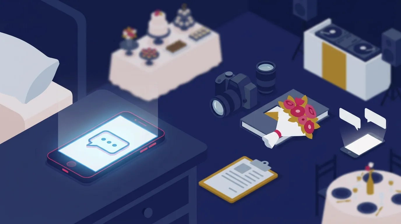 Celular com a tela acesa sobre uma mesa de cabeceira durante a noite, mostrando uma notificação de mensagem.